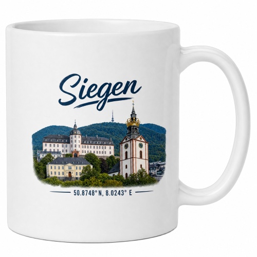 Tasse »Siegen – Skyline & Koordinaten«