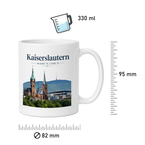 Tasse »Kaiserslautern Skyline & Koordinaten«