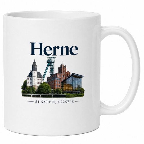Tasse »Herne Skyline & Koordinaten«