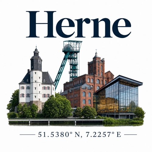 Tasse »Herne Skyline & Koordinaten«