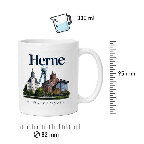 Tasse »Herne Skyline & Koordinaten«