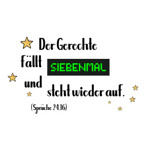 Tasse "Der Gerechte fällt siebenmal"