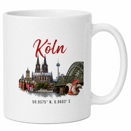 Tasse »Köln Skyline & Koordinaten«