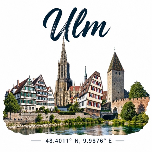 Tasse »Ulm – Stadtmotiv mit Koordinaten«