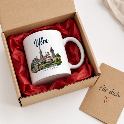 Tasse »Ulm – Stadtmotiv mit Koordinaten«