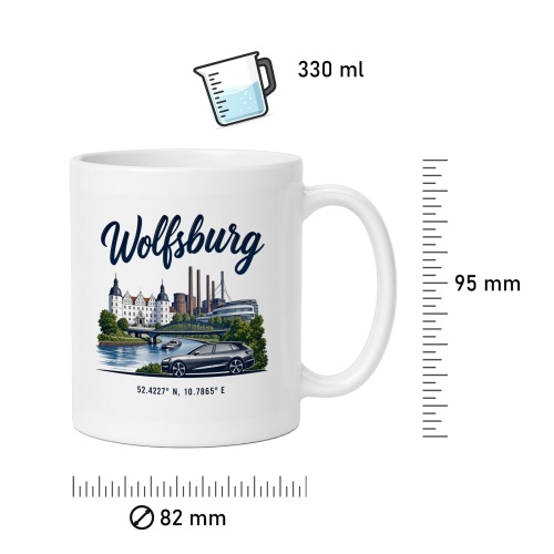 Tasse »Wolfsburg Skyline mit Schloss und Autowerk«