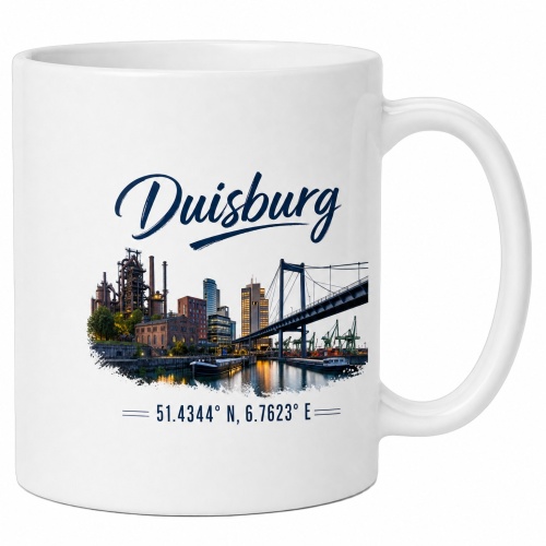 Tasse »Duisburg Skyline & Koordinaten«