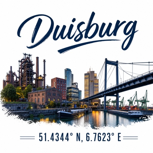 Tasse »Duisburg Skyline & Koordinaten«