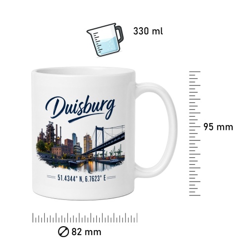 Tasse »Duisburg Skyline & Koordinaten«