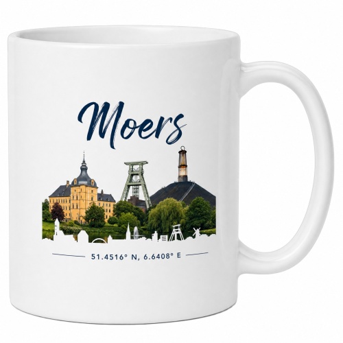 Tasse »Moers Skyline & Koordinaten«