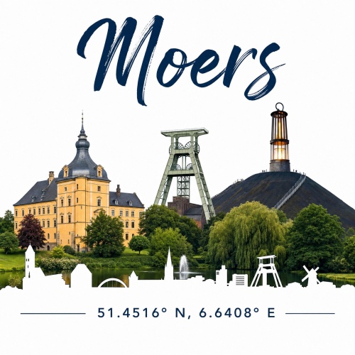 Tasse »Moers Skyline & Koordinaten«