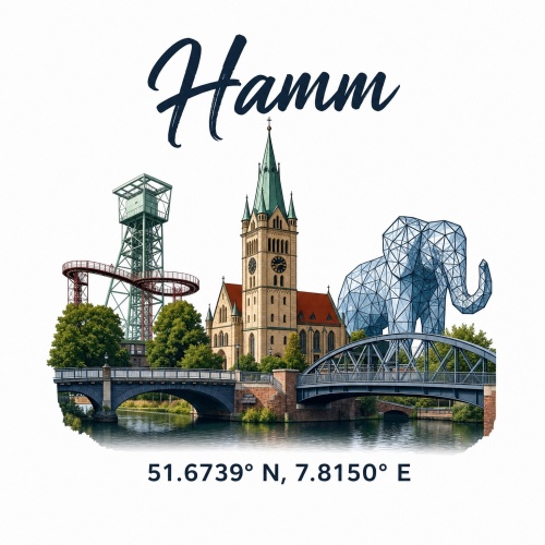 Tasse »Hamm Stadtmotiv mit Landmarks«