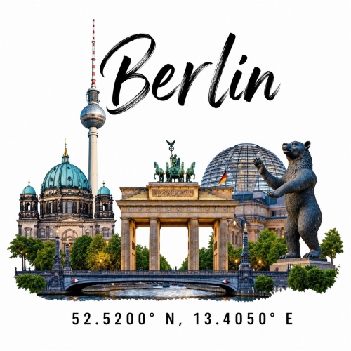 Tasse »Berlin Skyline & Koordinaten«
