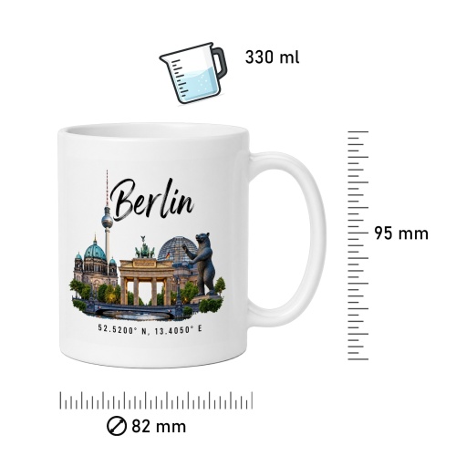 Tasse »Berlin Skyline & Koordinaten«