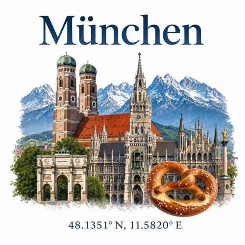 Tasse »München Skyline mit Brezn«