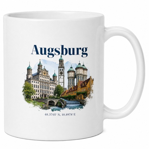 Tasse »Augsburg Skyline & Koordinaten«