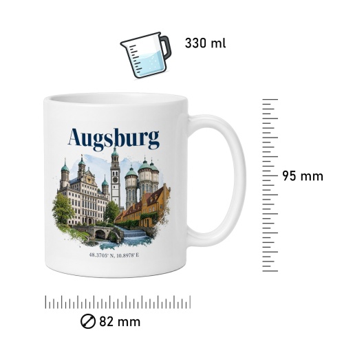 Tasse »Augsburg Skyline & Koordinaten«