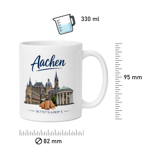 Tasse »Aachen – Dom, Elisenbrunnen & Printen«