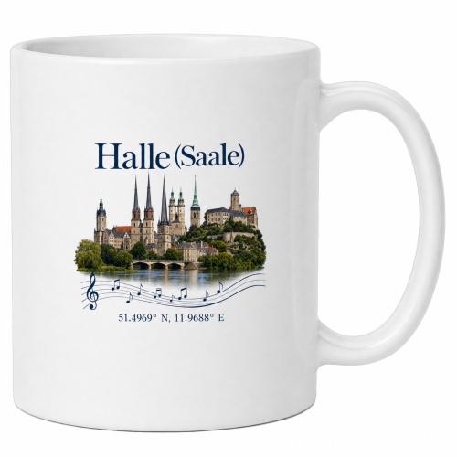 Tasse »Halle (Saale) Skyline & Noten«