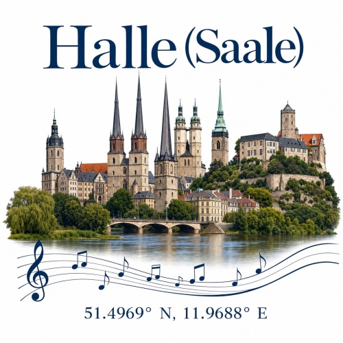 Tasse »Halle (Saale) Skyline & Noten«