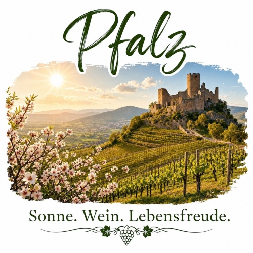Tasse »Pfalz – Sonne. Wein. Lebensfreude.«