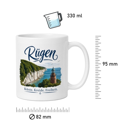 Tasse »Rügen – Küste. Kreide. Freiheit.«
