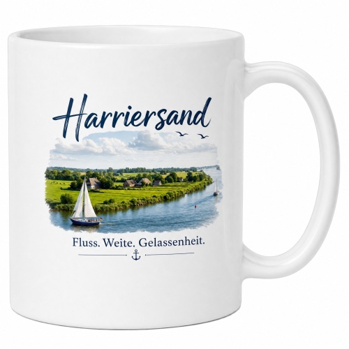 Tasse »Harriersand – Fluss. Weite....