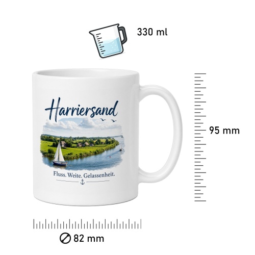 Tasse »Harriersand – Fluss. Weite. Gelassenheit.«