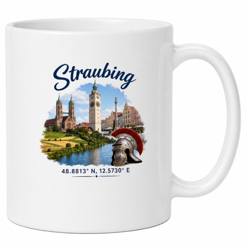 Tasse »Straubing Skyline & Römerhelm«
