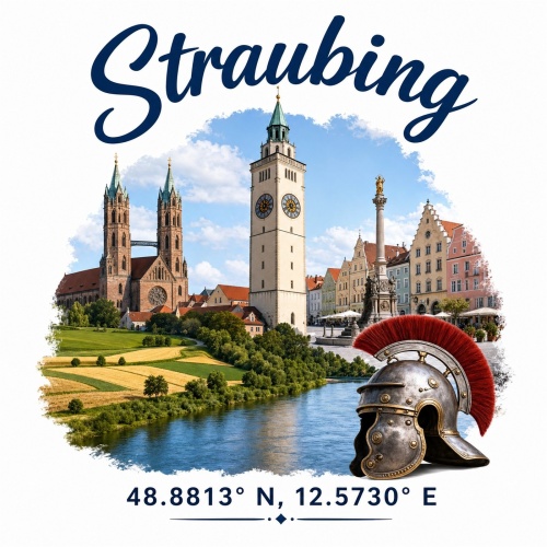 Tasse »Straubing Skyline & Römerhelm«