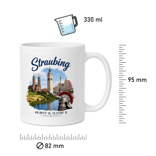 Tasse »Straubing Skyline & Römerhelm«