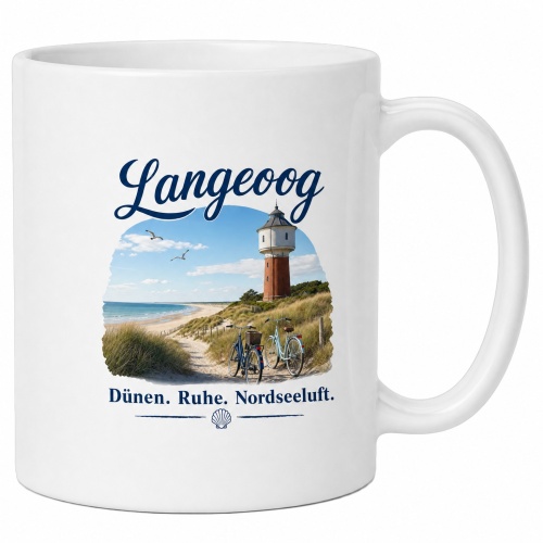 Tasse »Langeoog – Dünen. Ruhe....