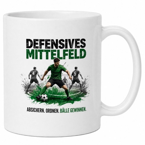 Tasse »Defensives Mittelfeld. Absichern. Ordnen....