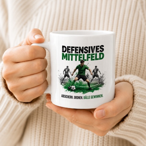 Tasse »Defensives Mittelfeld. Absichern. Ordnen. Bälle gewinnen.«