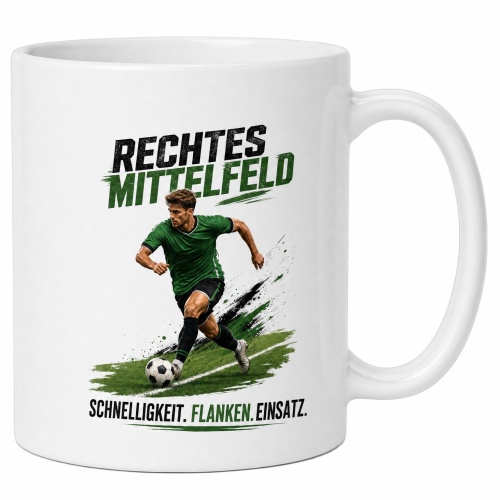 Tasse »Rechtes Mittelfeld – Schnelligkeit....