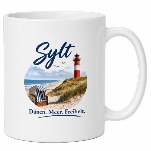 Tasse »Sylt – Dünen. Meer. Freiheit.«