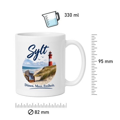 Tasse »Sylt – Dünen. Meer. Freiheit.«