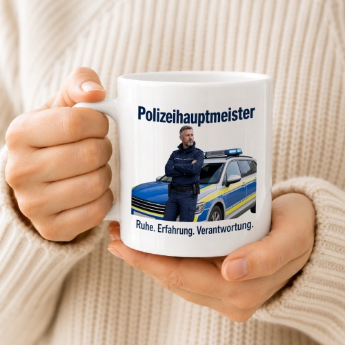 Tasse »Polizeihauptmeister – Ruhe. Erfahrung. Verantwortung.«