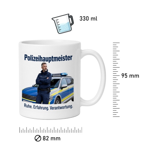 Tasse »Polizeihauptmeister – Ruhe. Erfahrung. Verantwortung.«