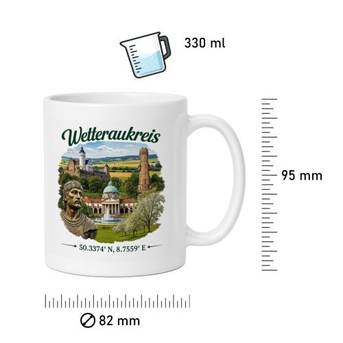 Tasse »Wetteraukreis Sehenswürdigkeiten«