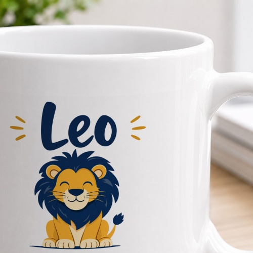 Tasse »Leo – Der Löwe – brüllt selten, gewinnt trotzdem«