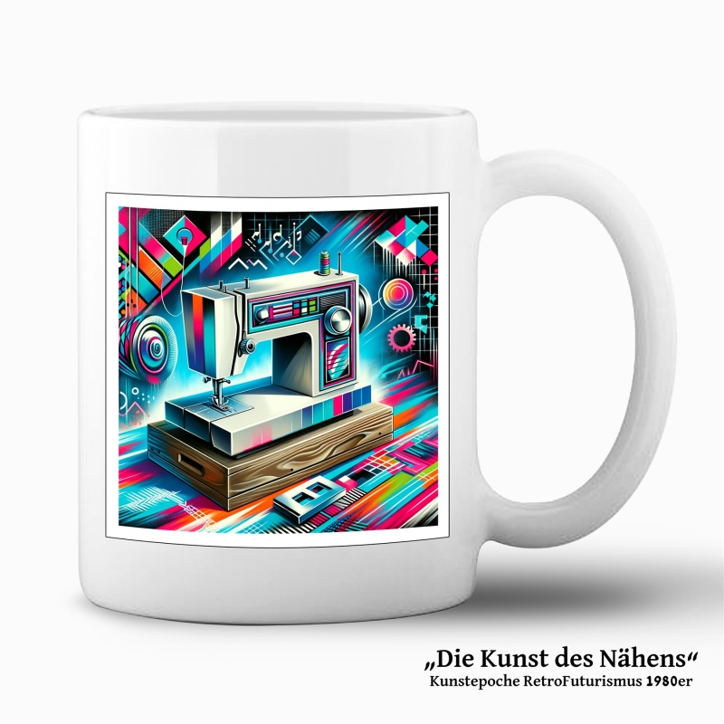 Tasse "Die Kunst des Nähens - RetroFuturismus"