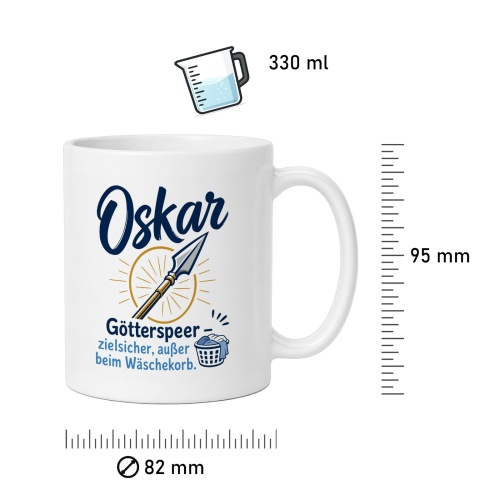 Tasse »Oskar – Götterspeer, außer beim Wäschekorb«