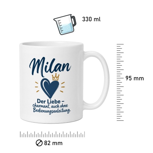 Tasse »Milan – Der Liebe, charmant ohne Anleitung«