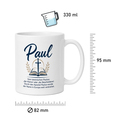 Tasse »Paul – christlicher Namensbedeutung«