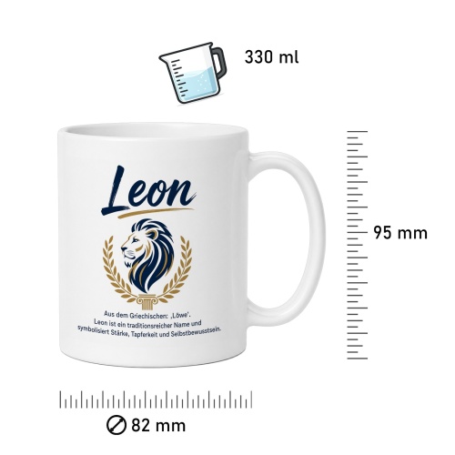 Tasse »Leon – Symbol Löwe, Stärke & Tapferkeit«