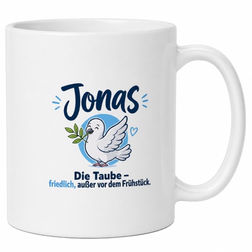 Tasse »Jonas – Die Taube, friedlich...