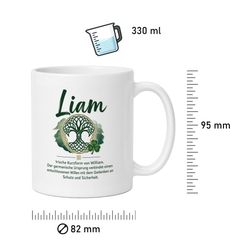 Tasse »Liam – Keltischer Name & Lebensbaum«