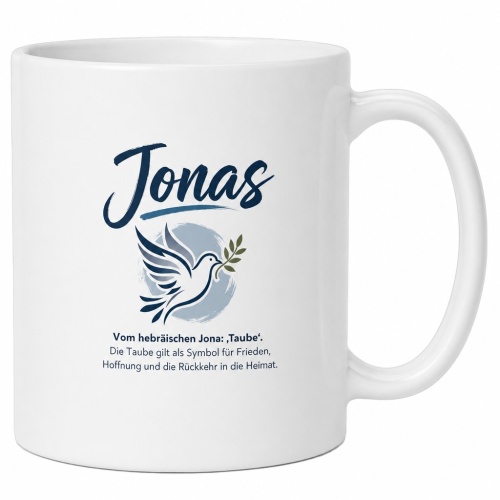 Tasse »Jonas – Taube & Friedenssymbol«