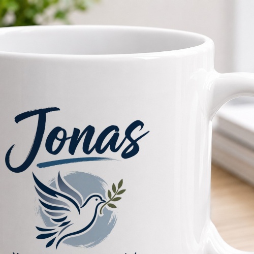 Tasse »Jonas – Taube & Friedenssymbol«